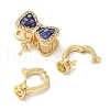 Brass Micro Pave Clear Cubic Zirconia Fold Over Clasps KK-K385-007G-3
