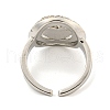 Real Platinum Plated Brass Micro Pave Clear Cubic Zirconia Cuff Rings RJEW-L113-018P-04-3