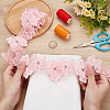 Double Layer Polyester Flower Lace Ribbons DIY-WH0656-60B-4