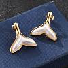 201 Stainless Steel Mermaid Tail Stud Earrings EJEW-P304-01G-1