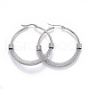 Non-Tarnish 304 Stainless Steel Hoop Earrings EJEW-L232-032C-P-1