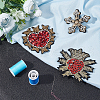 Gorgecraft 3 Style 3Pcs Woven Fabric Ornament Accessories DIY-GF0005-77-5