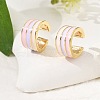 Brass Stripe C-Shaped Cuff Earrings EJEW-D321-03G-2