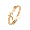 304 Stainless Steel Adjustable Cuff Rings for Women RJEW-B131-04G-1