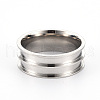 201 Stainless Steel Ring Core Blank for Inlay Jewelry Making RJEW-ZX002-05-9-1