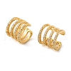 Brass Micro Pave Clear Cubic Zirconia Cuff Earrings EJEW-K309-03G-4