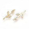 Brass Micro Pave Clear Cubic Zirconia Connector Charms KK-T074-54G-2
