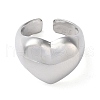Eco-Friendly Brass Heart Open Cuff Rings for Women RJEW-A025-02P-2