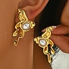 Stainless Steel Vintage Imitation Pearl Stud Earrings JD3123-3-1