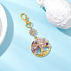 Natural Amethyst Chips Beads & Alloy Tree of Life Pendant Decorations HJEW-JM03129-01-1