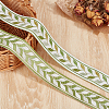 Polyester Leaf Jacquard Ribbon OCOR-WH0101-67A-5