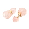 Natural Rose Quartz Perfume Bottle Pendants G-L623-12G-02-2