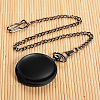 Openable Flat Round Alloy Pendant Pocket Watches WACH-D046-1