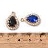 Brass Micro Pave Clear Cubic Zirconia Pendants KK-C062-021G-3