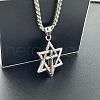 Stylish Stainless Steel Cross Star of David Pendant Punk Hip-hop Necklaces ZA2727-2