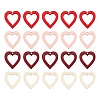 80Pcs 4 Colors Painted Poplar Wood Pendants WOOD-LS0001-12-2