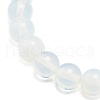 Opalite Round Beaded Stretch Bracelet with Heart Charm BJEW-JB09019-01-5
