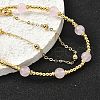 Natural Rose Quartz Bracelets BJEW-D330-01G-02-2