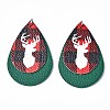Christmas Theme PU Leather Big Pendants X-FIND-R080-05-3