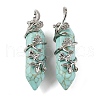 Synthetic Turquoise Double Terminal Pointed Pendants G-C144-03P-01-1