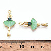 Printed Light Gold Tone Alloy Pendants ENAM-N056-207E-3