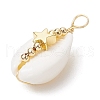 Natural Cowrie Shell Copper Wire Wrapped Pendants PALLOY-JF02932-03-3