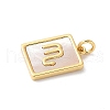 Brass Pave Natural White Shell Pendants KK-S522-09G-K-3