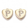 Brass Micro Pave Clear Cubic Zirconia Charms KK-N231-234P-NF-1