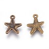 Tibetan Style Alloy Starfish/Sea Stars Pendants X-MLF0463Y-NF-1
