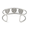 Non-Tarnish 304 Stainless Steel Wide Textured Open Cuff Bangles BJEW-Q348-05P-06-3