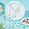 72Pcs 12 Colors Glass Pendant PALLOY-PH01672-5