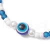 2Pcs 2 Styles Evil Eye Glass Beads Stretch Bracelets & Glass Seed Beads Stretch Bracelets for Women BJEW-JB11895-5