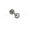 G23 Titanium Cubic Zirconia Flat Round 17 Gauge Threadless Labrets for Women Men WG1F07B-05-2