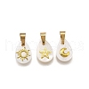 3Pcs 3 Styles Natural Freshwater Shell Geometric Charms PALLOY-JF03514-03-1