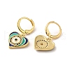 Evil Eye Real 18K Gold Plated Brass Dangle Leverback Earrings EJEW-Q797-01F-G-2