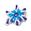 Handmade Polymer Clay and Snowflake Lampwork and Glass Round Pendants PALLOY-MZ00639-05-4