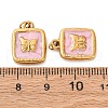 304 Stainless Steel Enamel Pendants STAS-U061-37G-A03-3