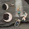 6Pcs 6 Style Alloy Enamel Brooches JEWB-LS0001-25-4