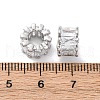 Brass Micro Pave Cubic Zirconia European Beads KK-F894-11P-3