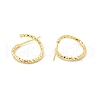 Brass Faceted C-shape Stud Earrings EJEW-P213-10G-2