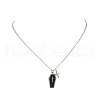 Alloy Enamel Pendant Necklace with 304 Stainless Steel Cable Chains NJEW-JN04372-5