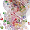 Frosted Spray Painted Glass Beads Strands GLAA-TA0003-10-4