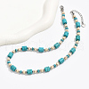 Elegant Bohemian Style Handmade Synthetic Turquoise Column Beaded Necklaces for Women's Date Gift AI6192-3