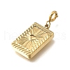 Rectangle with Heart 304 Stainless Steel Pendant Decorations STAS-H202-48G-2