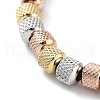 202 Stainless Steel Grooved Column Beaded Stretch Bracelets for Men Women BJEW-D034-02MC-2