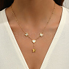 Fashionable Stainless Steel Shell Heart Butterfly Pendant Necklace for Women OT3011-1