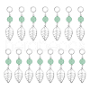 Unicraftale 4Sets Leaf Tibetan Style Alloy Pendants FIND-UN0002-74-1