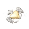 Brass Micro Pave Cubic Zirconia Cuff Rings for Women RJEW-F184-01A-GP-2