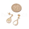 Brass Natural Paua Shell Teardrop Dangle Stud Earrings EJEW-JE06408-03-3