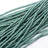 Faceted Rondelle Full Rainbow Plated Electroplate Glass Beads Strands EGLA-M004-2mm-A15-1